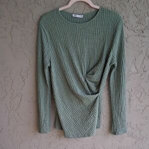 Zara Sage Textured Knit Top